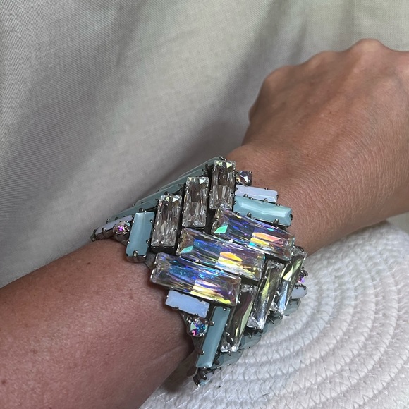 OOAK Sorrelli Cuff Bracelet Swarovski Crystals - Picture 7 of 9